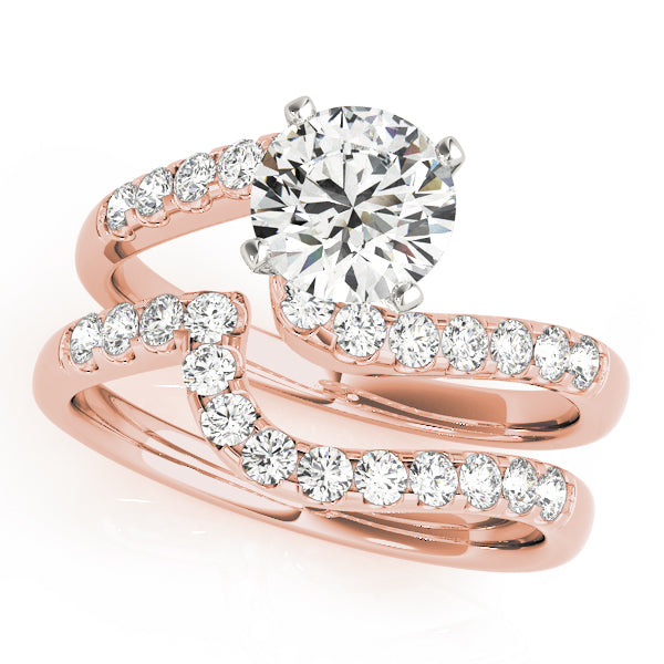 Devoted Bypass Round Diamond Engagement Ring in 10K/14K gold and platinum with certified lab-grown or natural diamonds