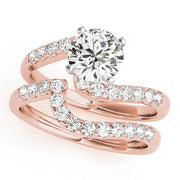 Devoted Bypass Round Diamond Engagement Ring in 10K/14K gold and platinum with certified lab-grown or natural diamonds