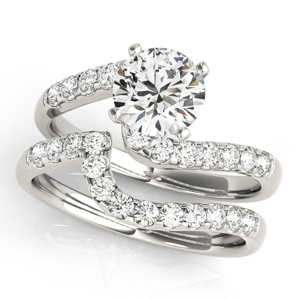 Devoted Bypass Round Diamond Engagement Ring in 10K/14K gold and platinum with certified lab-grown or natural diamonds