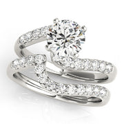 Devoted Bypass Round Diamond Engagement Ring in 10K/14K gold and platinum with certified lab-grown or natural diamonds