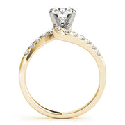 Devoted Bypass Round Diamond Engagement Ring in 10K/14K gold and platinum with certified lab-grown or natural diamonds