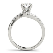 Devoted Bypass Round Diamond Engagement Ring in 10K/14K gold and platinum with certified lab-grown or natural diamonds