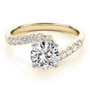 Devoted Bypass Round Diamond Engagement Ring in 10K/14K gold and platinum with certified lab-grown or natural diamonds