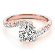 Devoted Bypass Round Diamond Engagement Ring in 10K/14K gold and platinum with certified lab-grown or natural diamonds