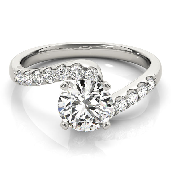 Devoted Bypass Round Diamond Engagement Ring in 10K/14K gold and platinum with certified lab-grown or natural diamonds