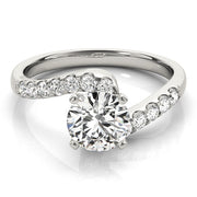 Devoted Bypass Round Diamond Engagement Ring in 10K/14K gold and platinum with certified lab-grown or natural diamonds