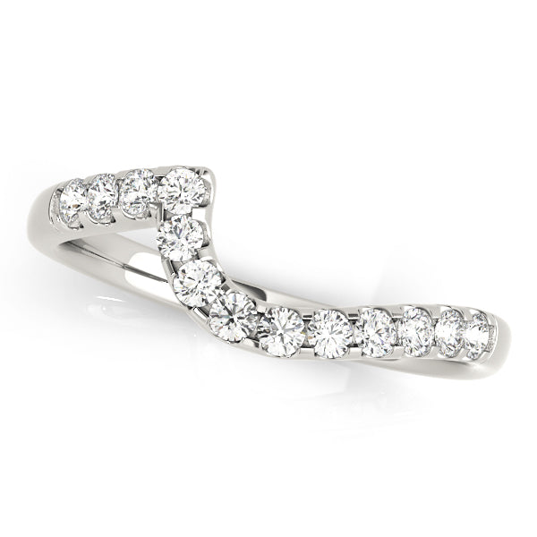 Curved Half Eternity Ring in Gold & Platinum