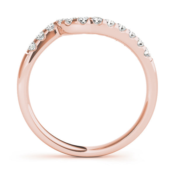 Curved Half Eternity Ring in Gold & Platinum