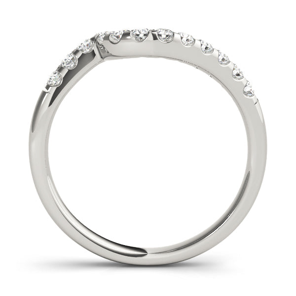 Curved Half Eternity Ring in Gold & Platinum