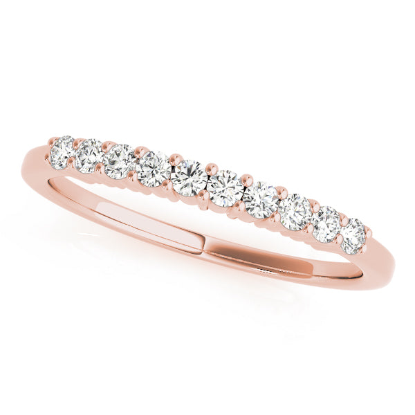 Shared Prong Half Eternity Ring in Gold & Platinum
