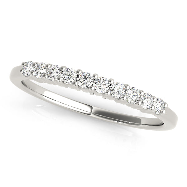 Shared Prong Half Eternity Ring in Gold & Platinum