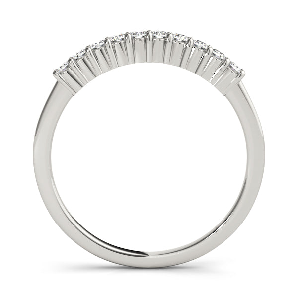 Shared Prong Half Eternity Ring in Gold & Platinum