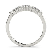 Shared Prong Half Eternity Ring in Gold & Platinum