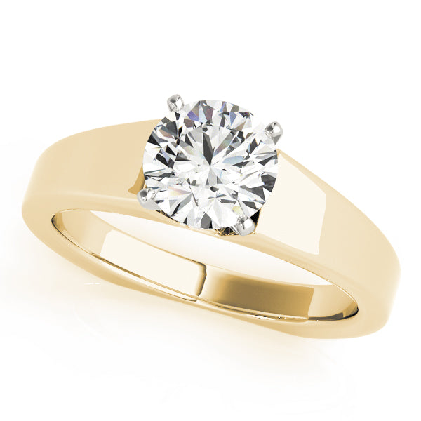 Resplendent Solitaires Round Diamond Engagement Ring in 10K/14K gold and platinum with certified lab-grown or natural diamonds