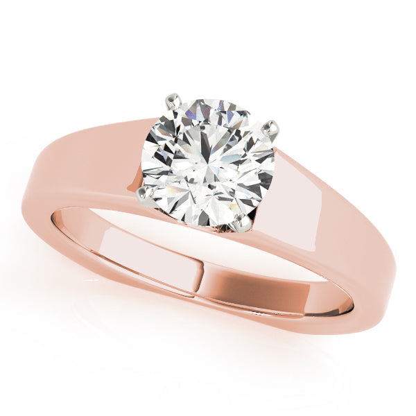 Resplendent Solitaires Round Diamond Engagement Ring in 10K/14K gold and platinum with certified lab-grown or natural diamonds