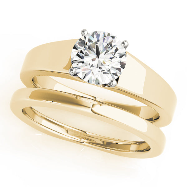 Resplendent Solitaires Round Diamond Engagement Ring in 10K/14K gold and platinum with certified lab-grown or natural diamonds