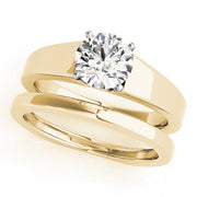 Resplendent Solitaires Round Diamond Engagement Ring in 10K/14K gold and platinum with certified lab-grown or natural diamonds
