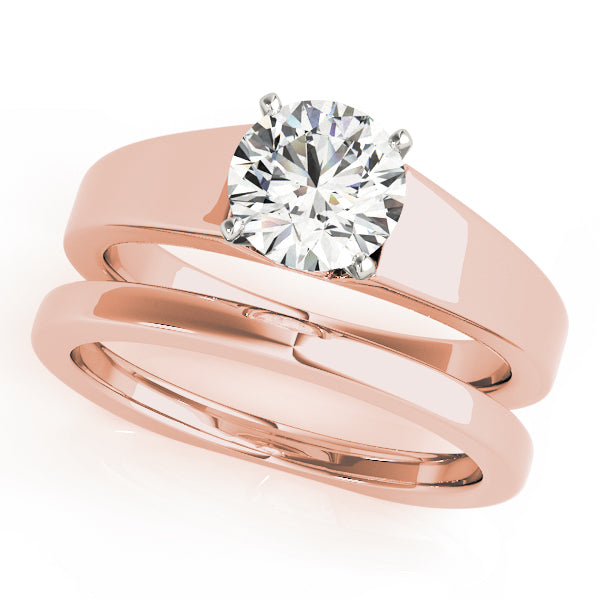 Resplendent Solitaires Round Diamond Engagement Ring in 10K/14K gold and platinum with certified lab-grown or natural diamonds