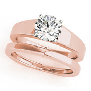 Resplendent Solitaires Round Diamond Engagement Ring in 10K/14K gold and platinum with certified lab-grown or natural diamonds
