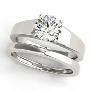 Resplendent Solitaires Round Diamond Engagement Ring in 10K/14K gold and platinum with certified lab-grown or natural diamonds