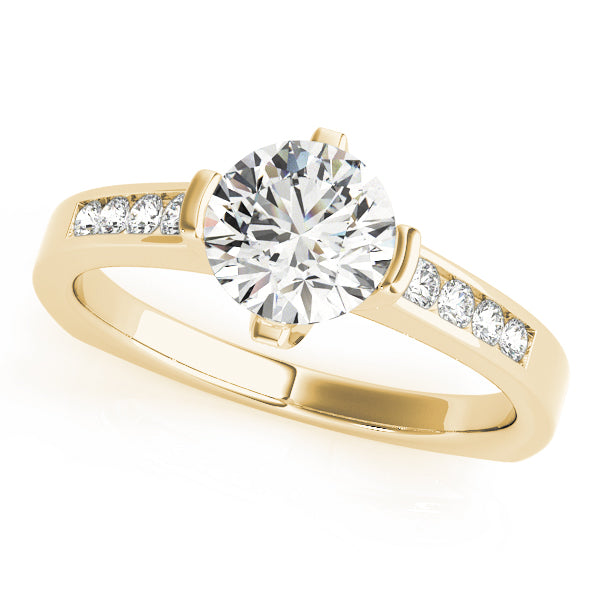 Cherished Channel-Set Round Diamond Engagement Ring in 10K/14K gold and platinum with certified lab-grown or natural diamonds
