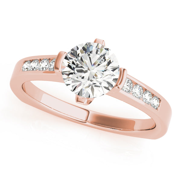 Cherished Channel-Set Round Diamond Engagement Ring in 10K/14K gold and platinum with certified lab-grown or natural diamonds