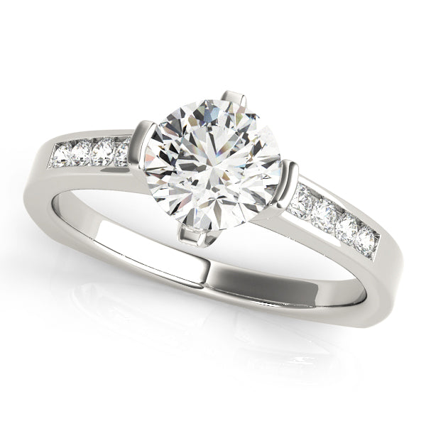 Cherished Channel-Set Round Diamond Engagement Ring in 10K/14K gold and platinum with certified lab-grown or natural diamonds