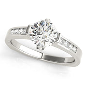 Cherished Channel-Set Round Diamond Engagement Ring in 10K/14K gold and platinum with certified lab-grown or natural diamonds