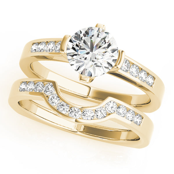 Cherished Channel-Set Round Diamond Engagement Ring in 10K/14K gold and platinum with certified lab-grown or natural diamonds
