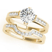 Cherished Channel-Set Round Diamond Engagement Ring in 10K/14K gold and platinum with certified lab-grown or natural diamonds