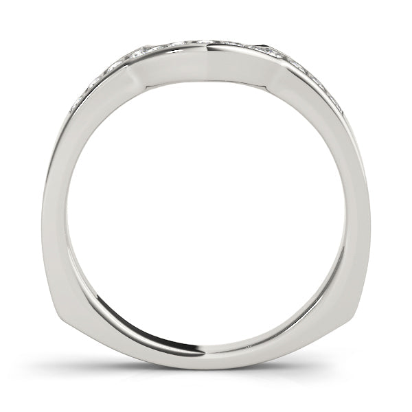Channel Set Half Eternity Ring in Gold & Platinum