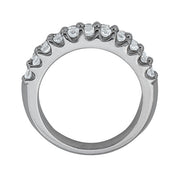 Double Row Shared Prong Half Eternity Ring in Gold & Platinum