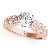 Classic Multi-Row Round Diamond Engagement Ring in 10K/14K gold and platinum with certified lab-grown or natural diamonds