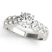 Classic Multi-Row Round Diamond Engagement Ring in 10K/14K gold and platinum with certified lab-grown or natural diamonds
