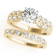 Classic Multi-Row Round Diamond Engagement Ring in 10K/14K gold and platinum with certified lab-grown or natural diamonds