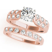 Classic Multi-Row Round Diamond Engagement Ring in 10K/14K gold and platinum with certified lab-grown or natural diamonds