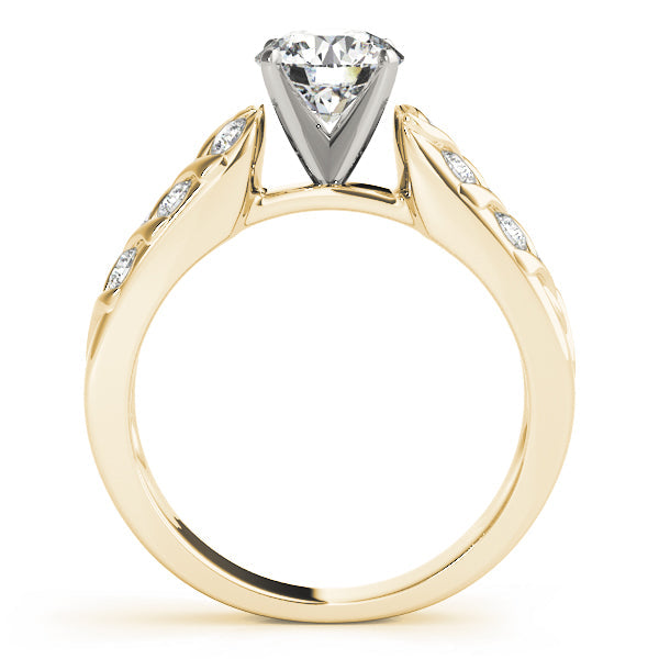 Classic Multi-Row Round Diamond Engagement Ring in 10K/14K gold and platinum with certified lab-grown or natural diamonds