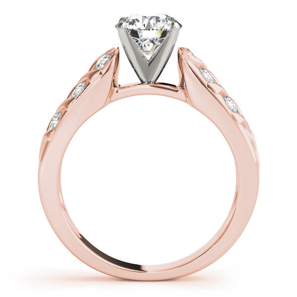 Classic Multi-Row Round Diamond Engagement Ring in 10K/14K gold and platinum with certified lab-grown or natural diamonds