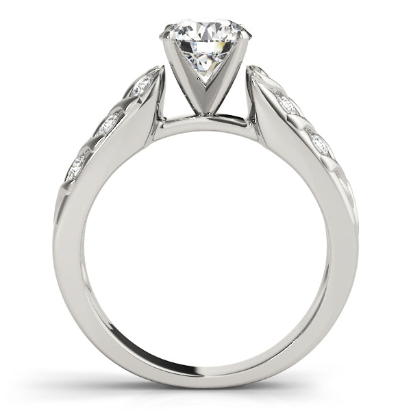 Classic Multi-Row Round Diamond Engagement Ring in 10K/14K gold and platinum with certified lab-grown or natural diamonds