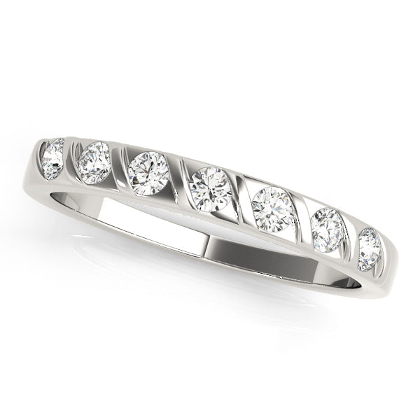 S Bands Half Eternity Ring in Gold & Platinum