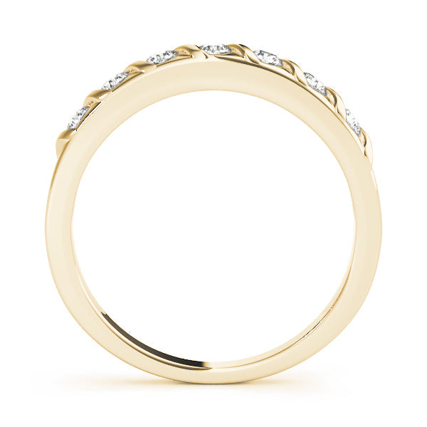 S Bands Half Eternity Ring in Gold & Platinum