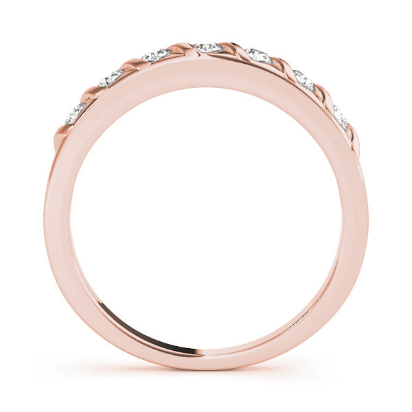 S Bands Half Eternity Ring in Gold & Platinum