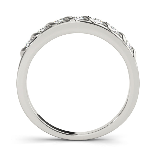 S Bands Half Eternity Ring in Gold & Platinum