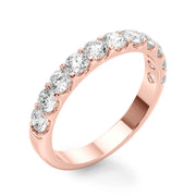 Shared Prong Diamond Half Eternity Ring in Gold & Platinum