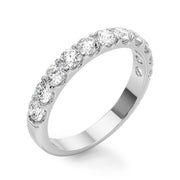 Shared Prong Diamond Half Eternity Ring in Gold & Platinum