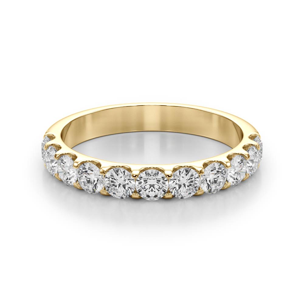 Shared Prong Diamond Half Eternity Ring in Gold & Platinum