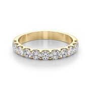 Shared Prong Diamond Half Eternity Ring in Gold & Platinum