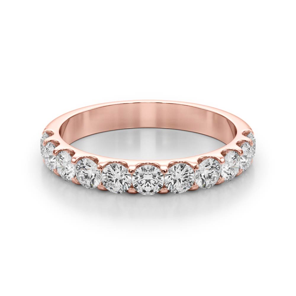 Shared Prong Diamond Half Eternity Ring in Gold & Platinum