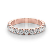 Shared Prong Diamond Half Eternity Ring in Gold & Platinum
