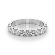 Shared Prong Diamond Half Eternity Ring in Gold & Platinum